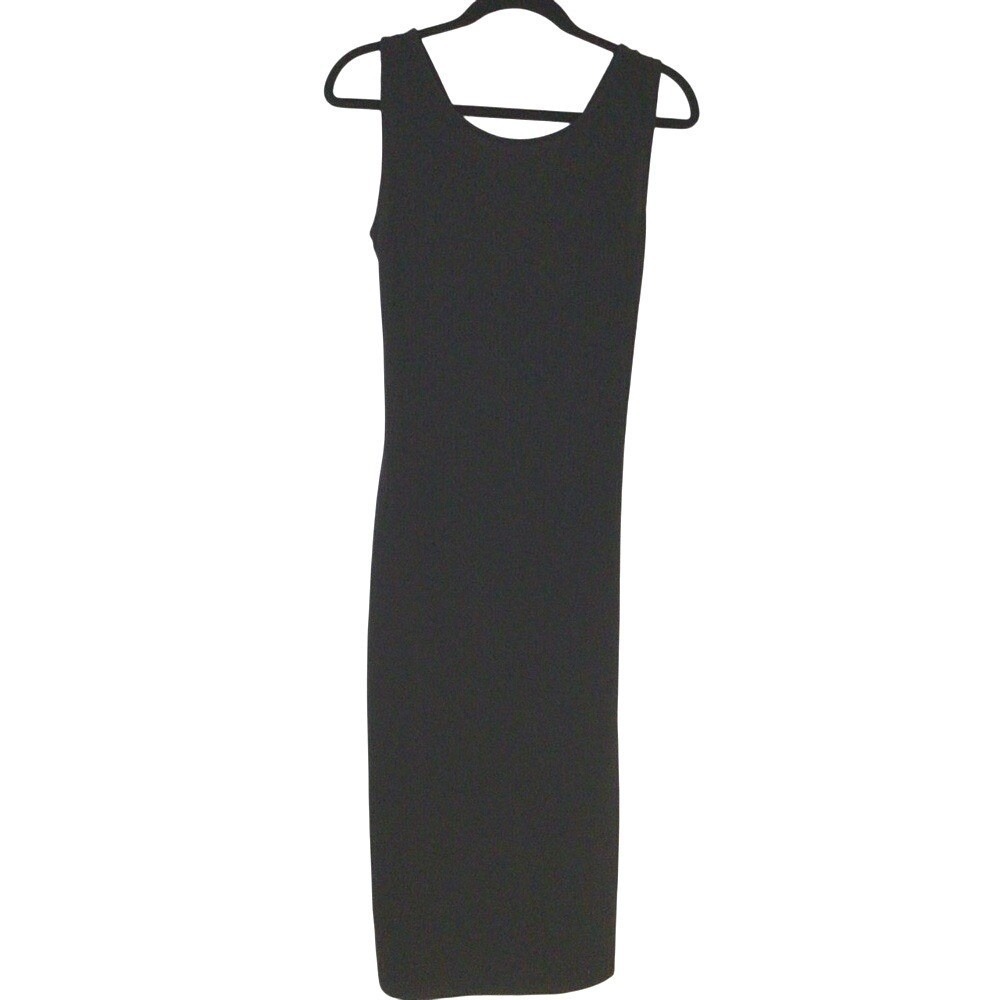 NWOT Anistar little black dress ribbed stretch with cutout peephole in back